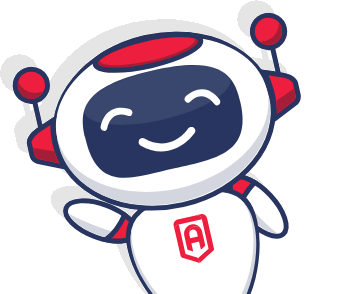 a robot with a red hat and a white shirt